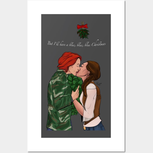 Wayhaught Christmas Kiss Wall Art by badartndadjokes